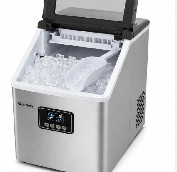 2,4L Eiswürfelmaschine Edelstahl – Ice Maker mit Timer & Selbstreinigung