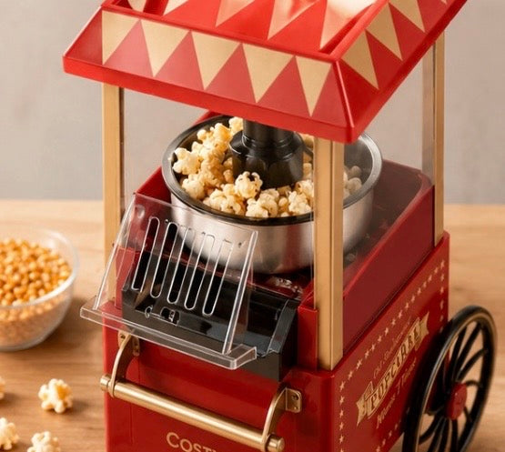 Retro Popcornmaschine 1200W – Heißluft Popcorn Maker im Kino-Design