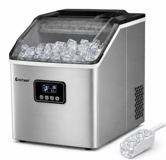 2,4L Eiswürfelmaschine Edelstahl – Ice Maker mit Timer & Selbstreinigung