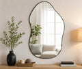 Asymmetrischer Wandspiegel – Moderner Design Spiegel mit Metallrahmen für Wohnzimmer, Flur & Schlafzimmer