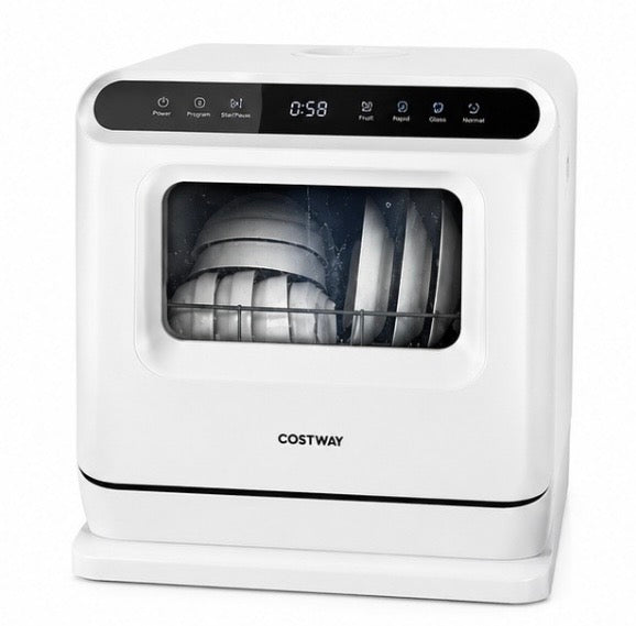 Kompakter Tischgeschirrspüler 8,25L – Mini Geschirrspüler mit LED-Display & 5 Programmen