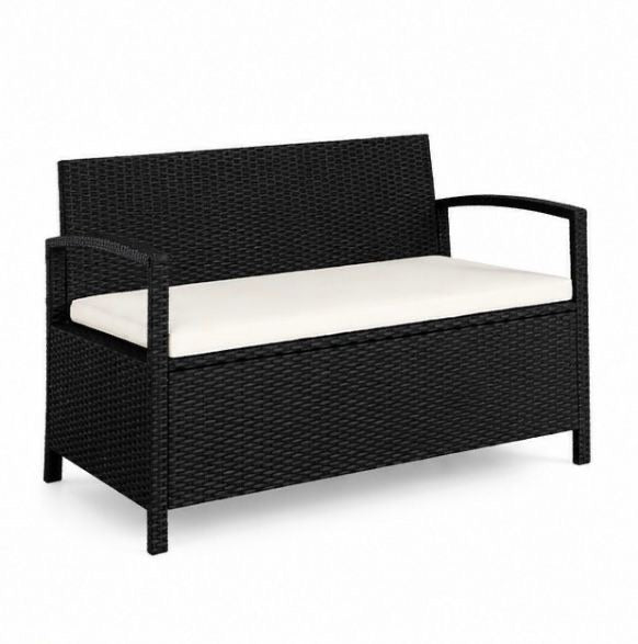 GardenRelax™️ – Premium Rattan Gartenbank mit Stauraum