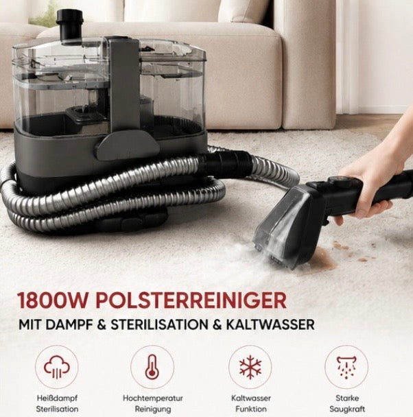 1800W Polsterreiniger mit Dampffunktion & Sterilisation