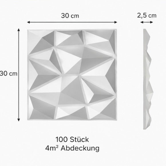 DiamondWall™️ – 3D Wandpaneele im modernen Diamant-Design 100stk.