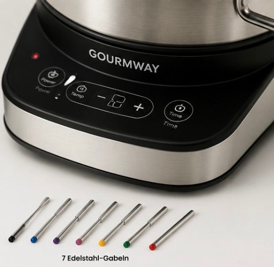 FondueMaster Pro – Elektrisches Fondue Set 1200W mit Edelstahl-Topf